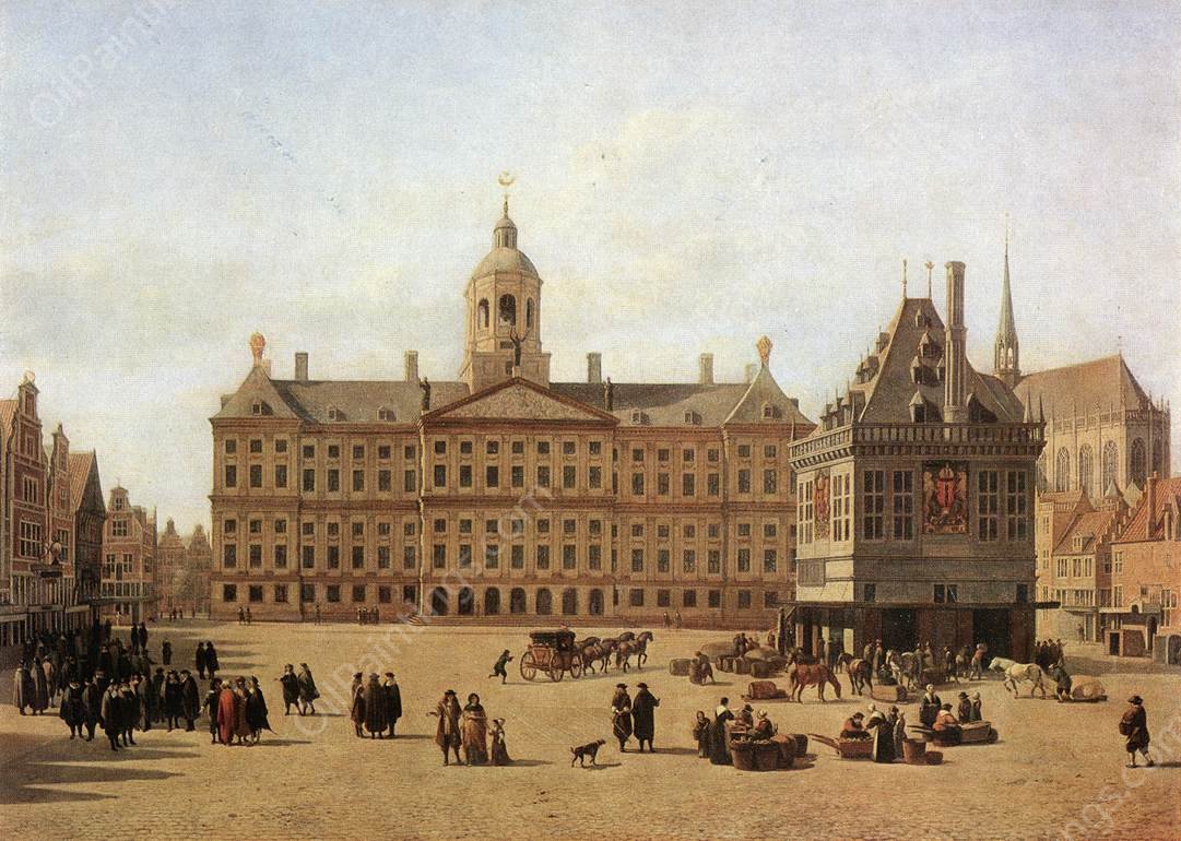 Dam Square, Amsterdam by Gerrit Adriaensz Berckheyde - Hand-Painted Oil Painting Reproduction