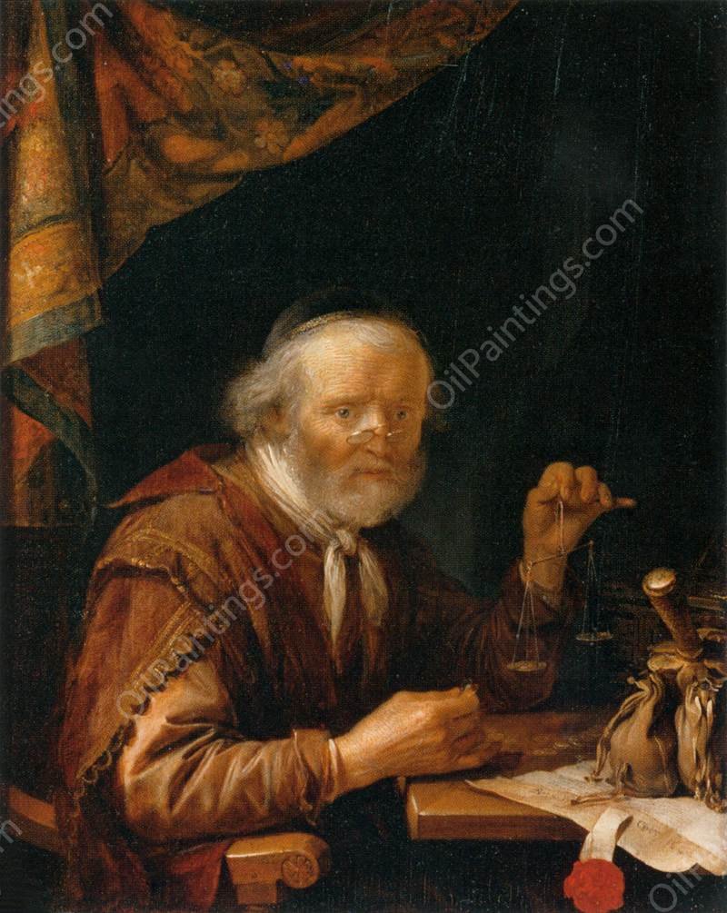 The Moneylender by Gerrit Dou - Hand-Painted Oil Painting Reproduction