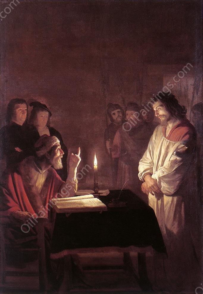 Christ before the High Priest by Gerrit Van Honthorst - Hand-Painted Oil Painting Reproduction