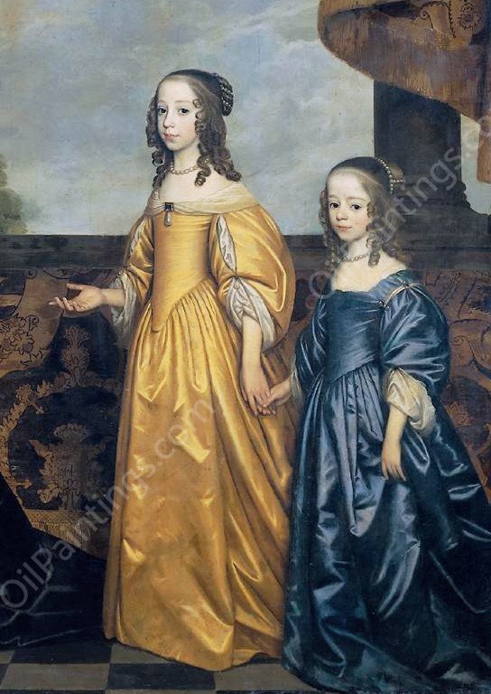 Frederick Henry, Prince of Orange, with His Wife and Daughters  by Gerrit Van Honthorst - Hand-Painted Oil Painting Reproduction