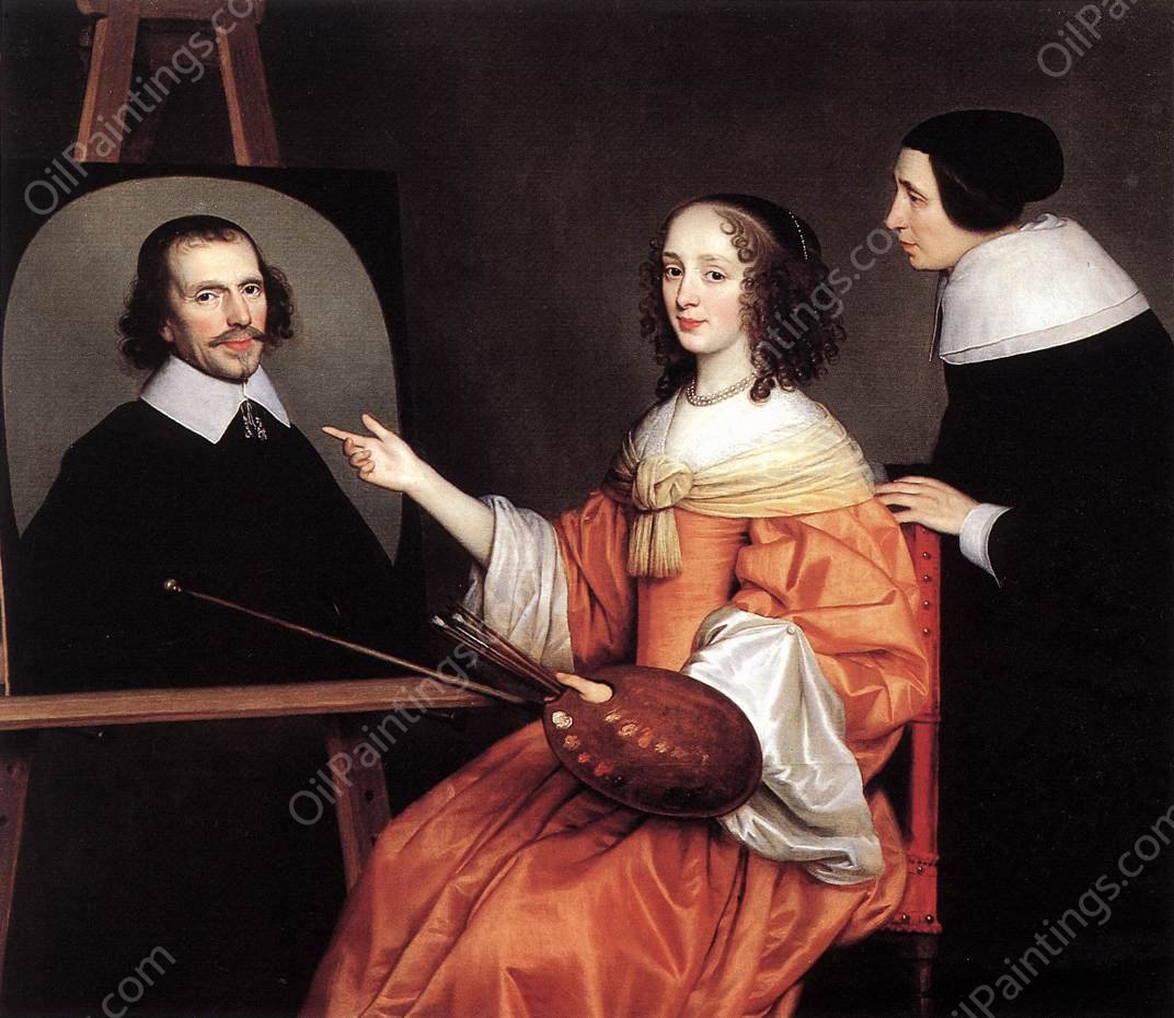 Margareta Maria de Roodere and Her Parents by Gerrit Van Honthorst - Hand-Painted Oil Painting Reproduction