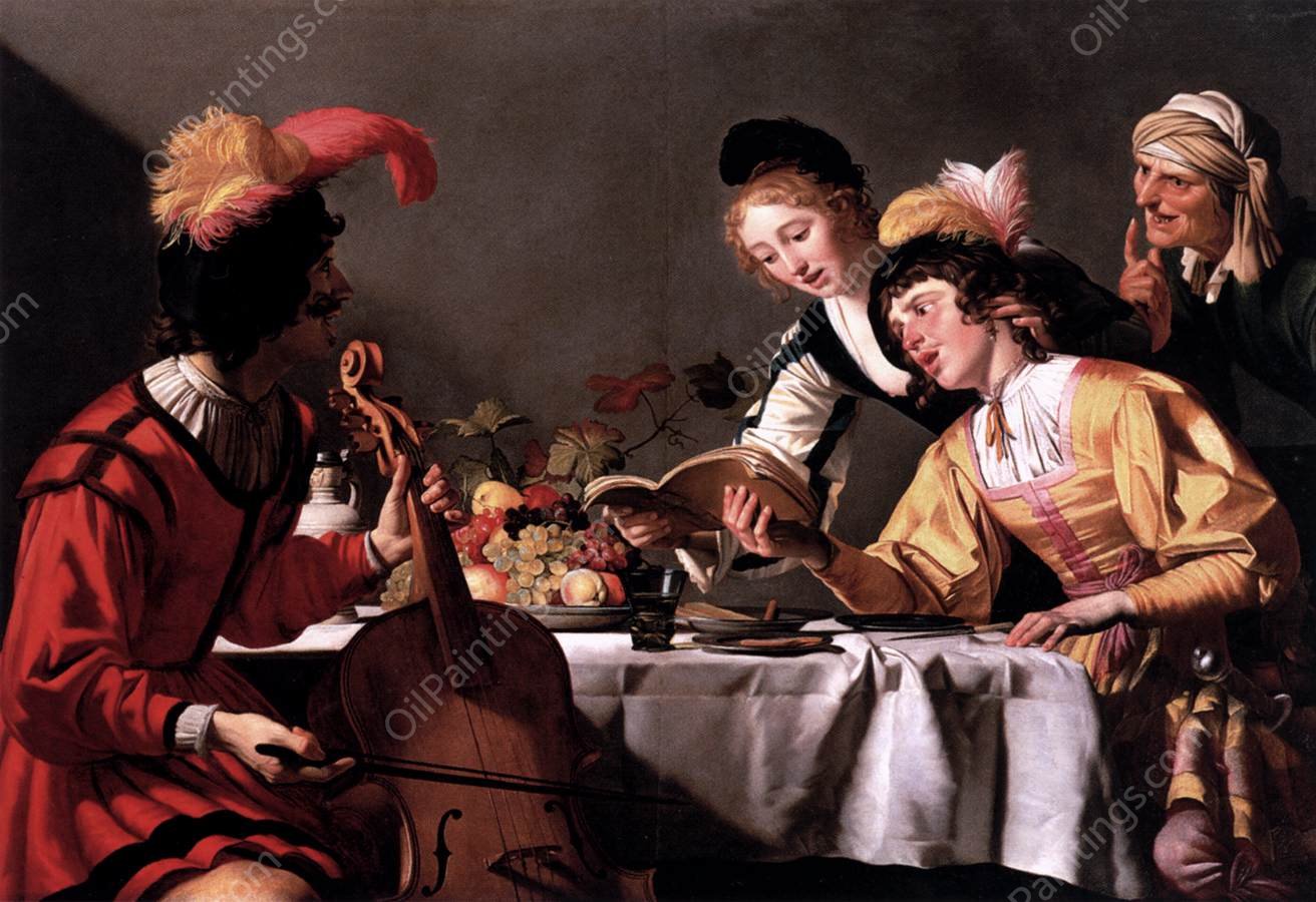 The Concert by Gerrit Van Honthorst - Hand-Painted Oil Painting Reproduction