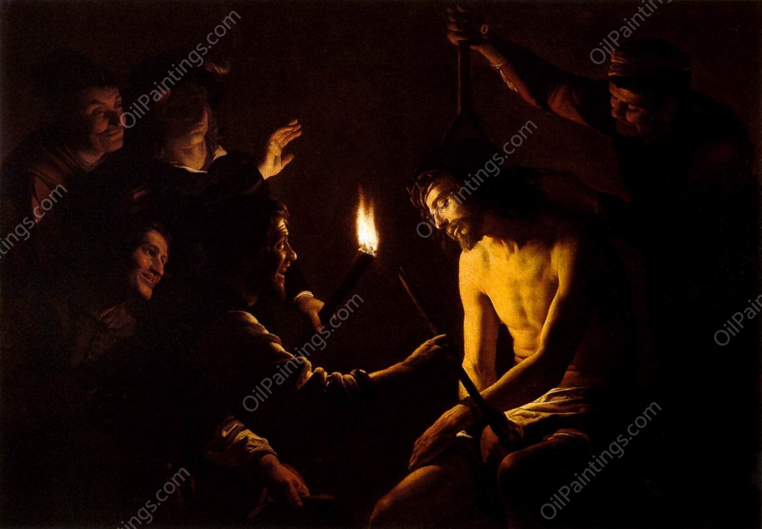 The Mocking of Christ by Gerrit Van Honthorst - Hand-Painted Oil Painting Reproduction