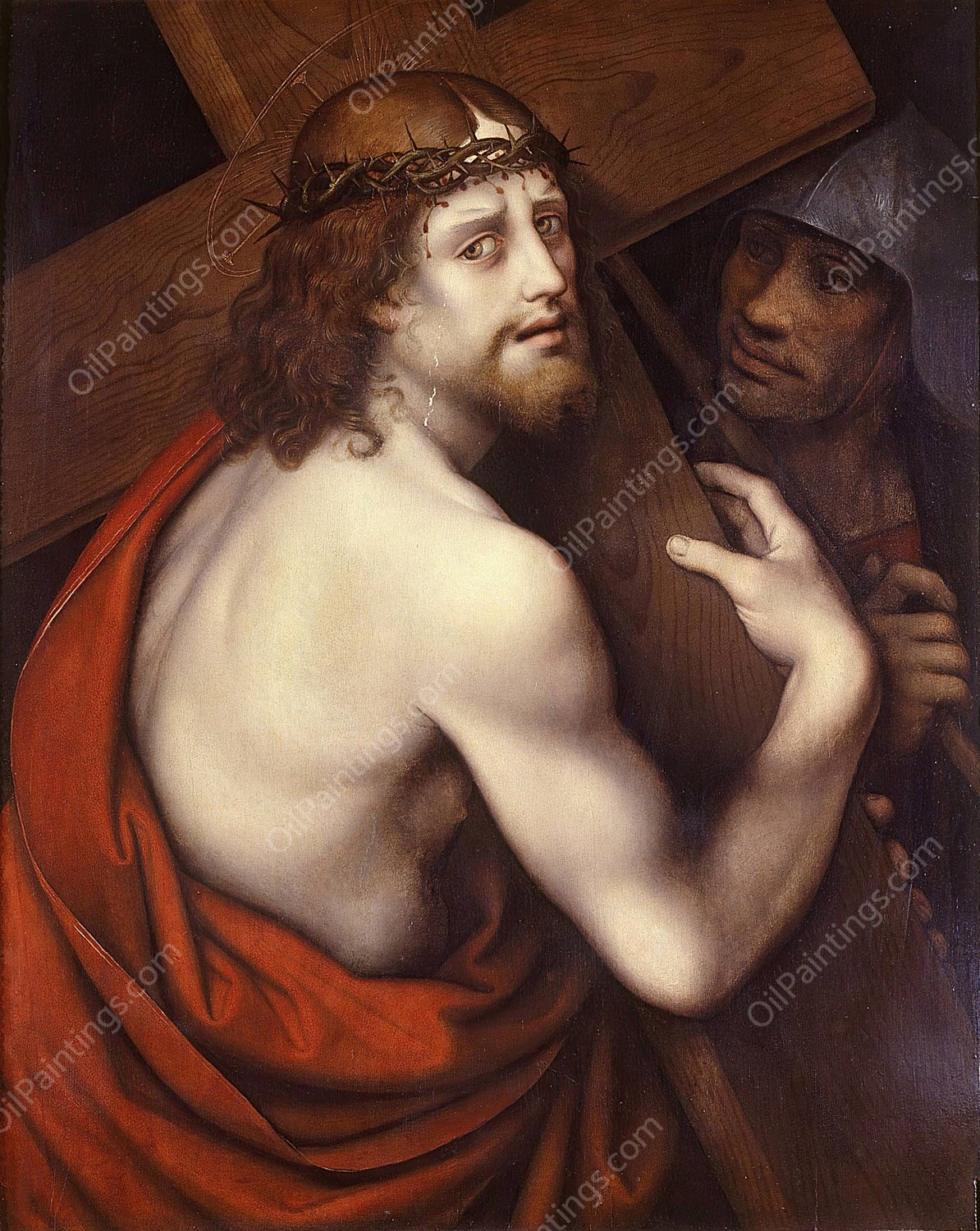 Christ Carrying the Cross  by Giampietrino (Giovanni Pietro Rizzoli) - Hand-Painted Oil Painting Reproduction