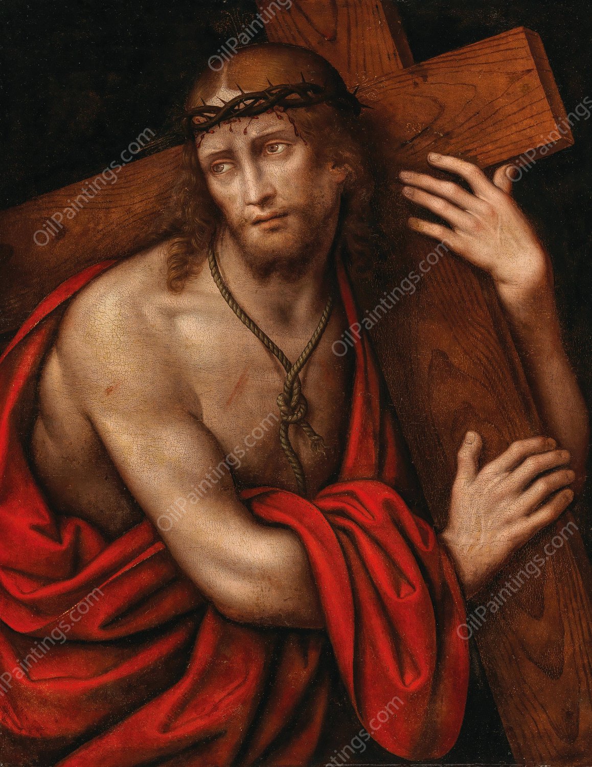 Christ Carrying the Cross by Giampietrino (Giovanni Pietro Rizzoli) - Hand-Painted Oil Painting Reproduction