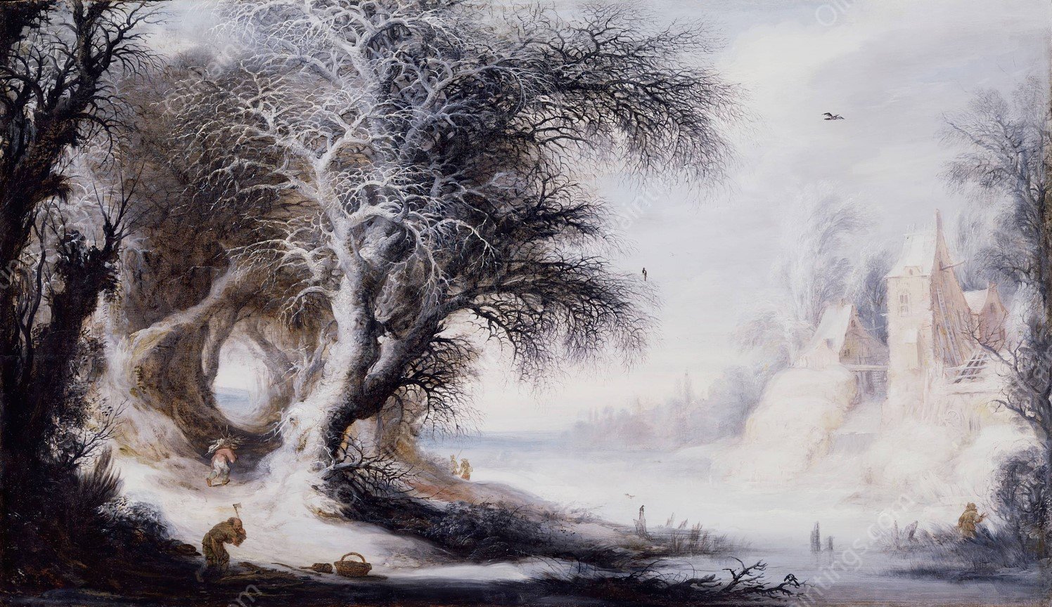 Winter Landscape  by Gijsbrecht Leytens - Hand-Painted Oil Painting Reproduction