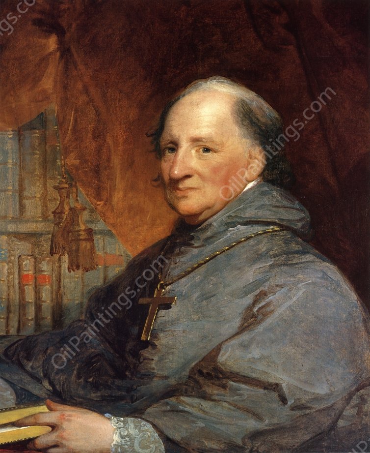 Bishop John Carroll by Gilbert Stuart - Hand-Painted Oil Painting Reproduction
