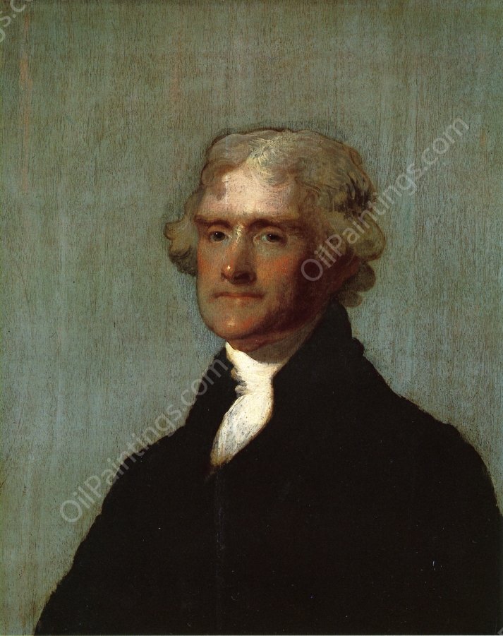 Thomas Jefferson The Edgehill Portrait by Gilbert Stuart - Hand-Painted Oil Painting Reproduction