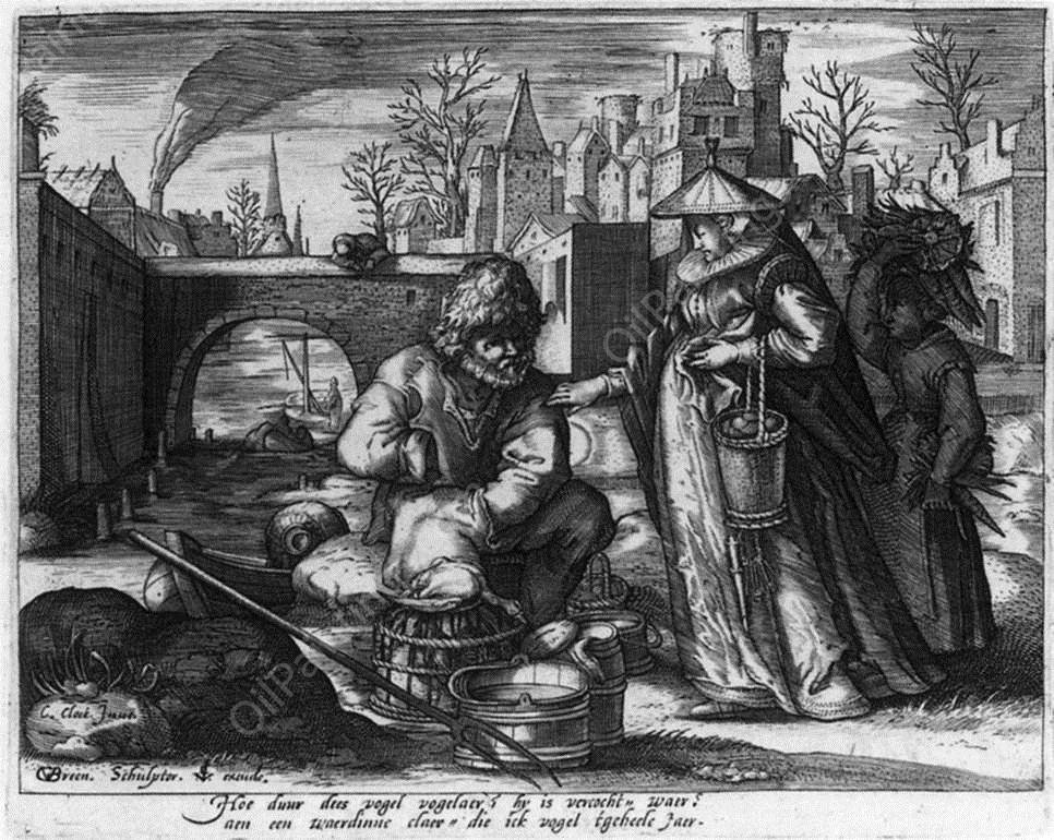 Poultry Seller by Gillis Van Breen - Hand-Painted Oil Painting Reproduction