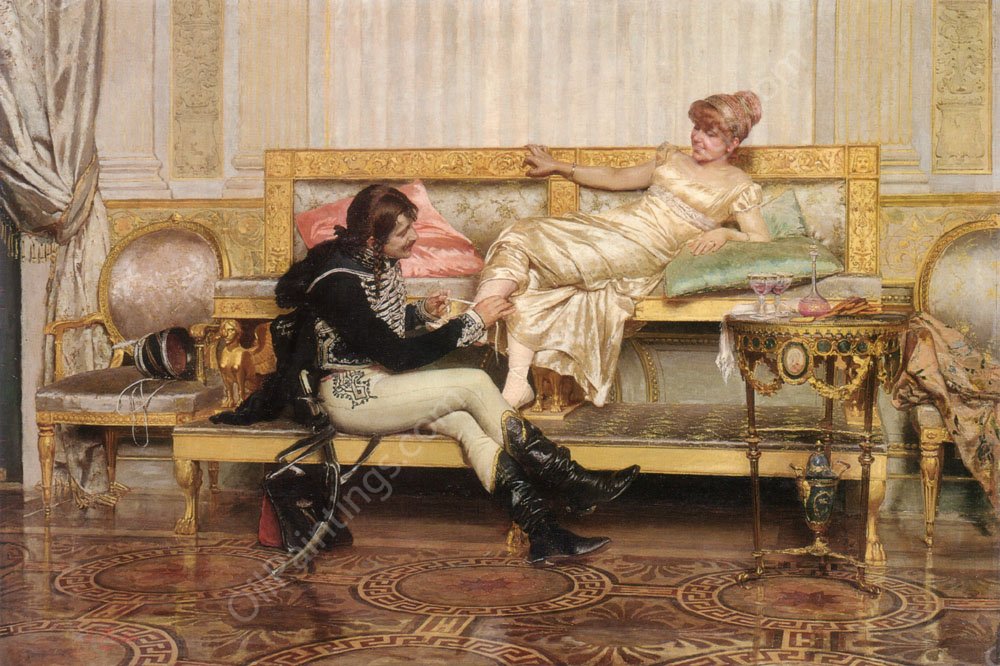 Gallant Dragoon by Gioacchino Pagliei - Hand-Painted Oil Painting Reproduction