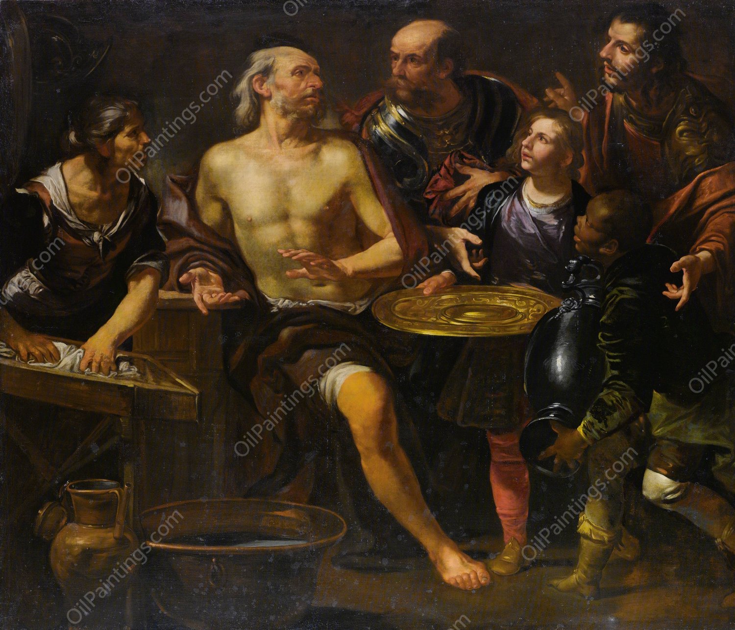 Phocion refuses the gifts of Alexander the Great by Gioacchino Assereto - Hand-Painted Oil Painting Reproduction