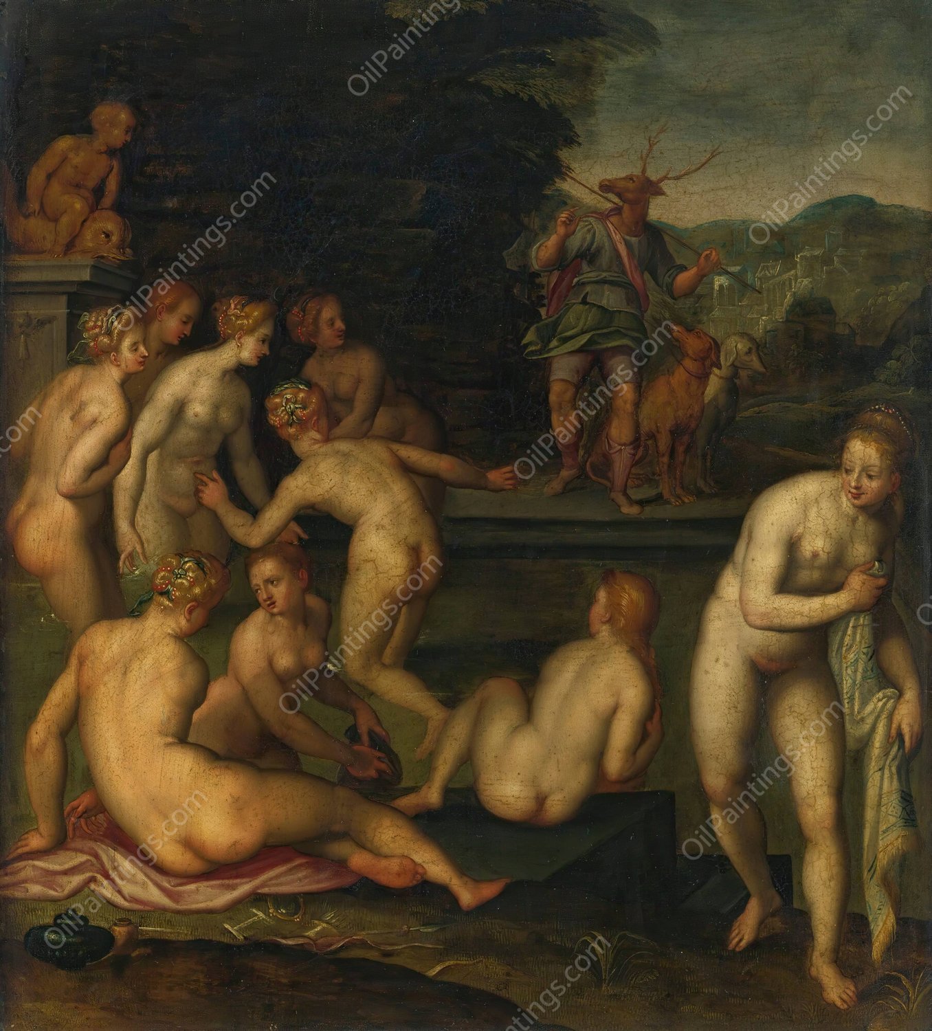 Diana And Actaeon by Giovanni Balducci - Hand-Painted Oil Painting Reproduction