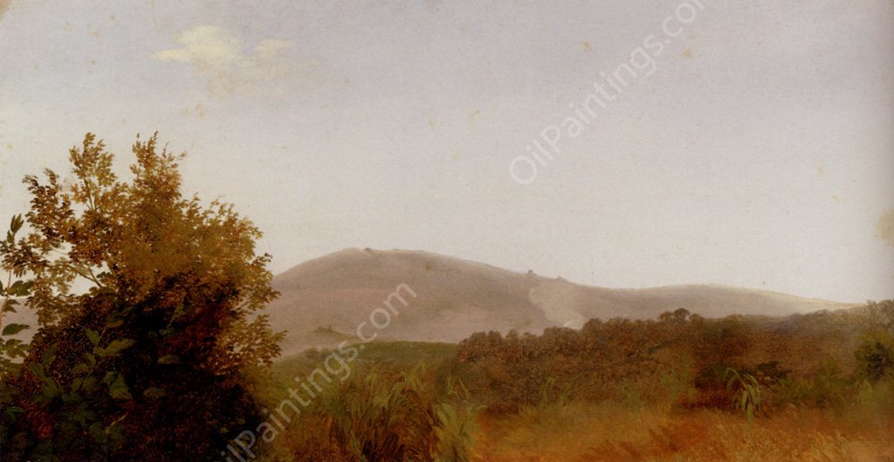 A Panoramic Landscape View by Giovanni-Battista Camuccini - Hand-Painted Oil Painting Reproduction