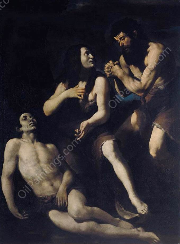 Lamentation of Adam and Eve on the Dead Abel by Giovanni Battista Caracciolo - Hand-Painted Oil Painting Reproduction