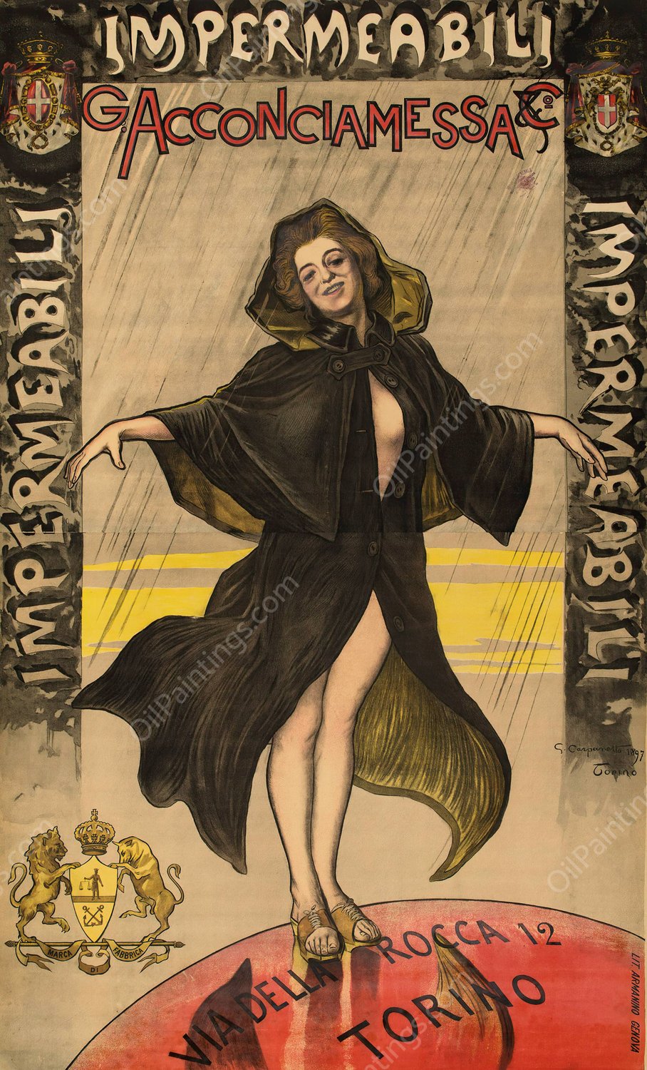 Impermeabili Acconciamessa  by Giovanni Battista Carpanetto - Hand-Painted Oil Painting Reproduction