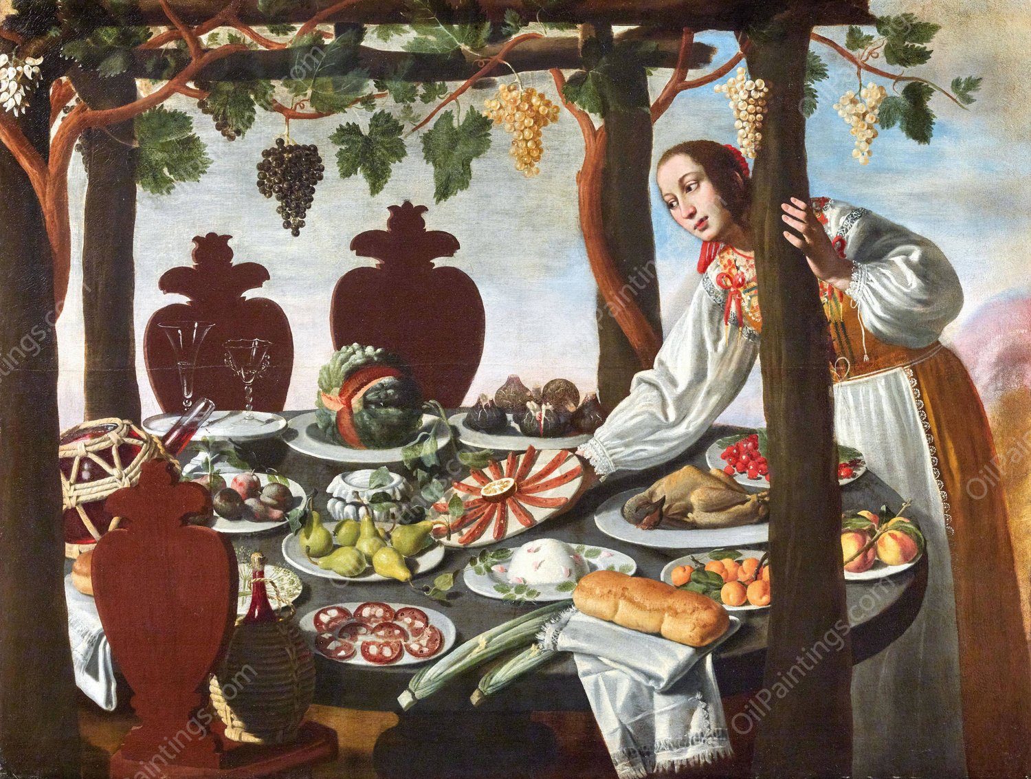 Allegory of the Seasons or Allegories of the Senses by Giovanni Battista Cartei - Hand-Painted Oil Painting Reproduction