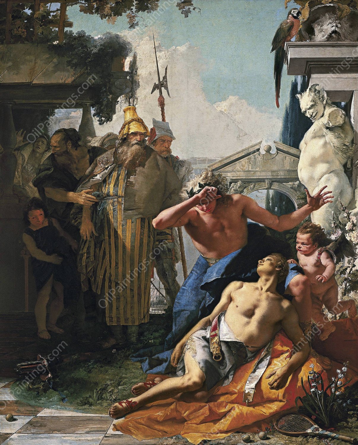 The Death Of Hyacinthus  by Giovanni Battista Tiepolo - Hand-Painted Oil Painting Reproduction
