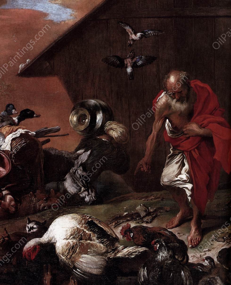 In Front of Noah's Ark (detail) by Giovanni Benedetto Castiglione - Hand-Painted Oil Painting Reproduction