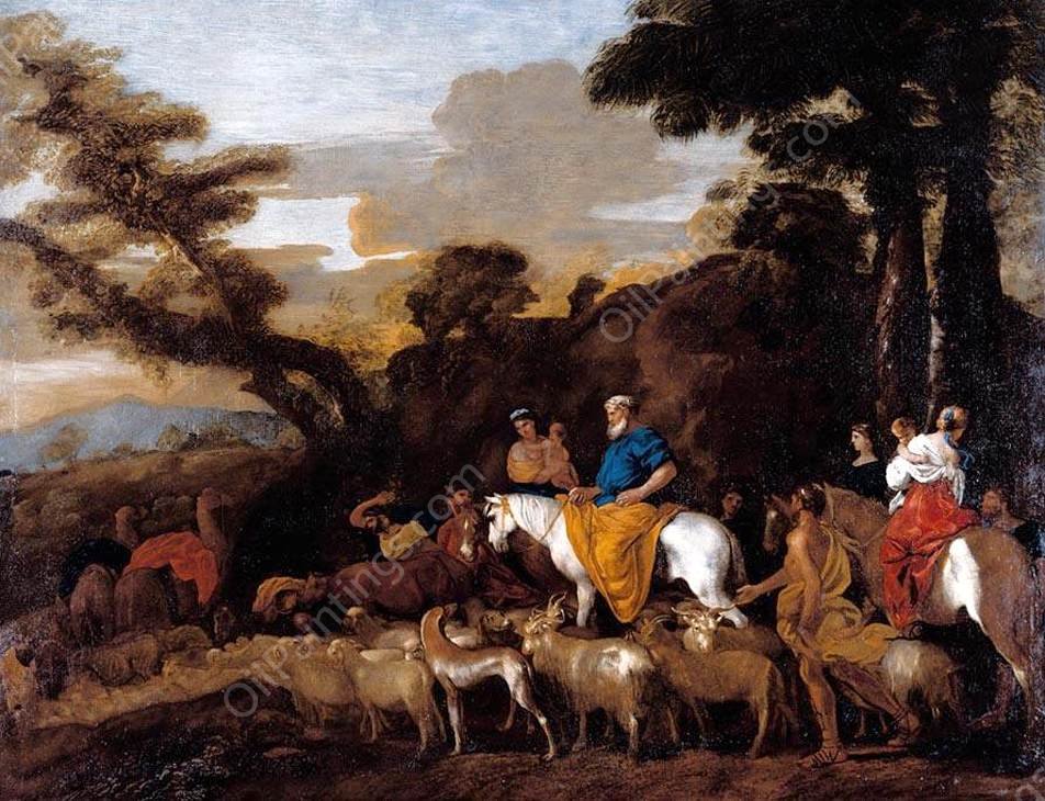 Jacob Leading the Flocks of Laban by Giovanni Benedetto Castiglione - Hand-Painted Oil Painting Reproduction