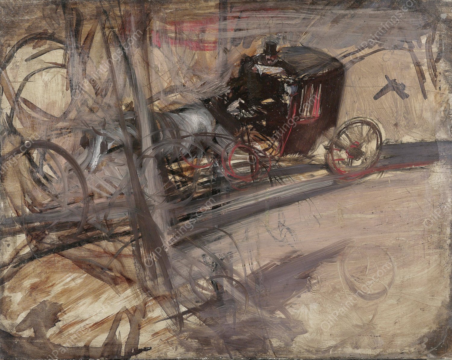 Der Kutscher  by Giovanni Boldini - Hand-Painted Oil Painting Reproduction