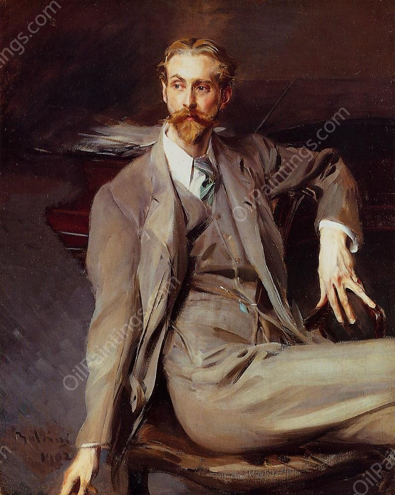 Portrait of the Artist Lawrence Alexander Peter Brown by Giovanni Boldini - Hand-Painted Oil Painting Reproduction