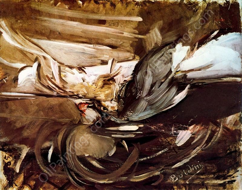 Wild Game in Black by Giovanni Boldini - Hand-Painted Oil Painting Reproduction