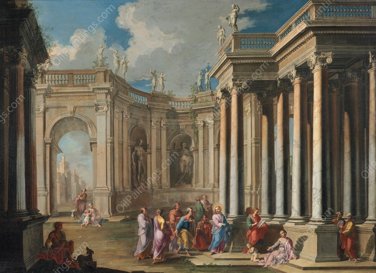 Christ at the Temple  by Giovanni Ghisolfi - Hand-Painted Oil Painting Reproduction