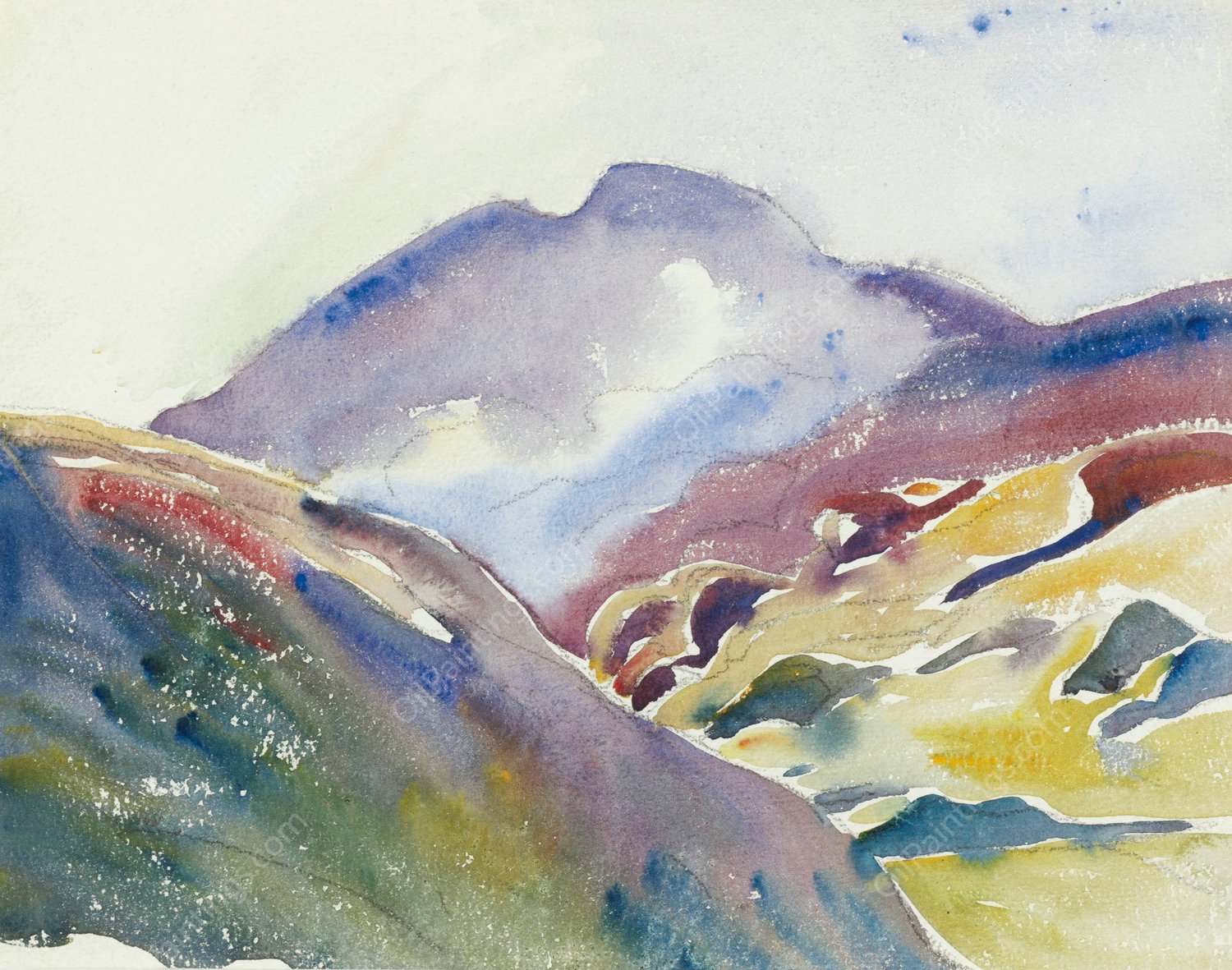 Alpine Landscape  by Giovanni Giacometti - Hand-Painted Oil Painting Reproduction