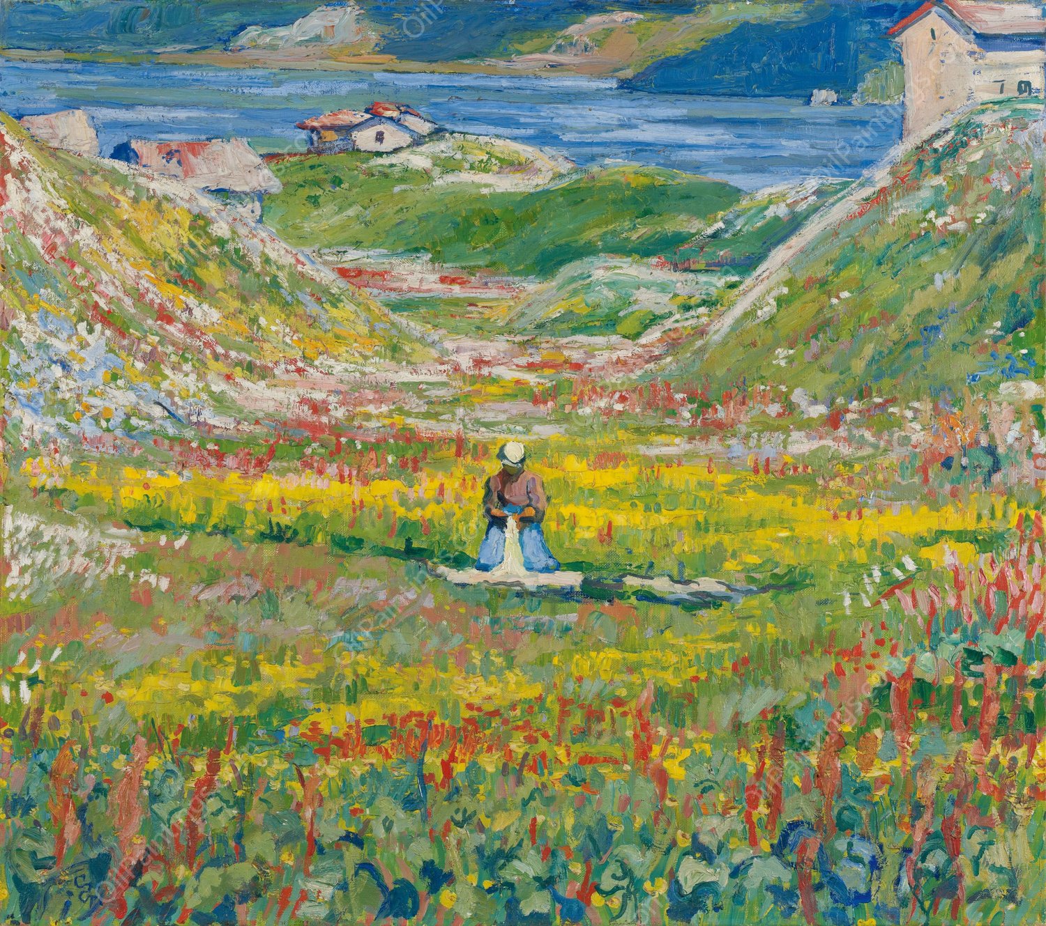 Blooming Valley  by Giovanni Giacometti - Hand-Painted Oil Painting Reproduction
