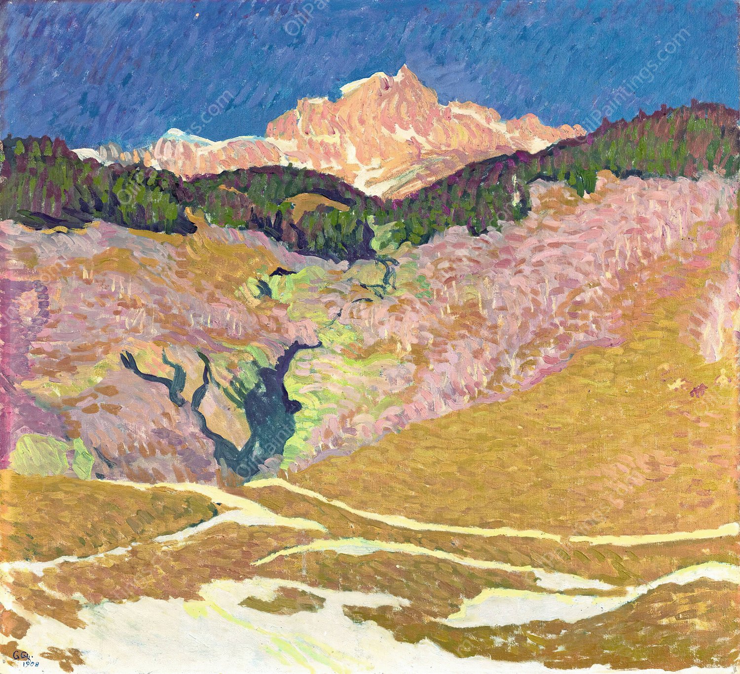 Piz Duan  by Giovanni Giacometti - Hand-Painted Oil Painting Reproduction