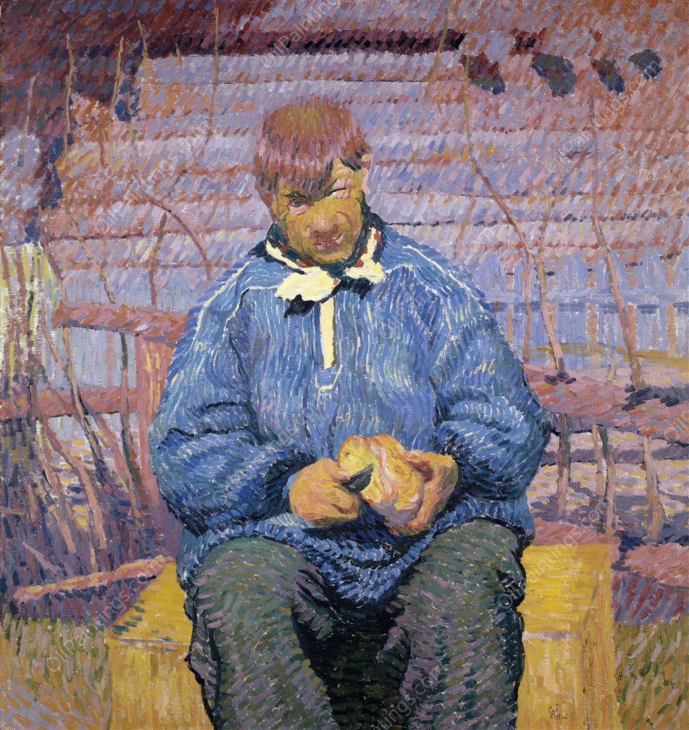 The Bread  by Giovanni Giacometti - Hand-Painted Oil Painting Reproduction