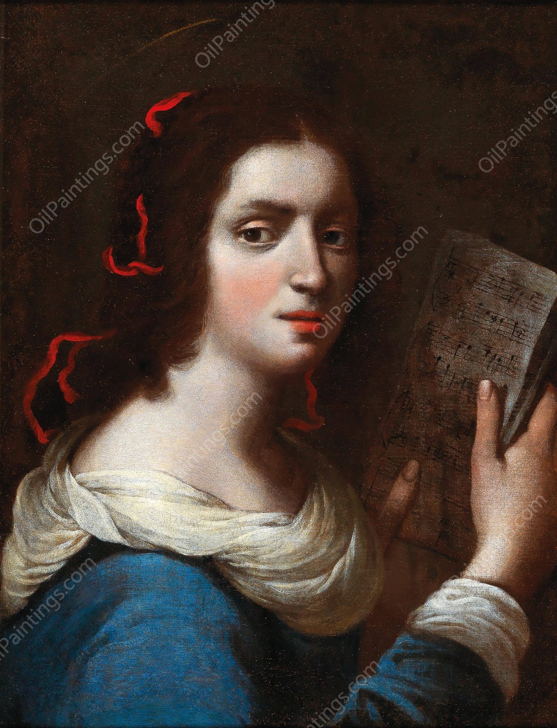 Saint Cecilia by Giovanni Martinelli - Hand-Painted Oil Painting Reproduction