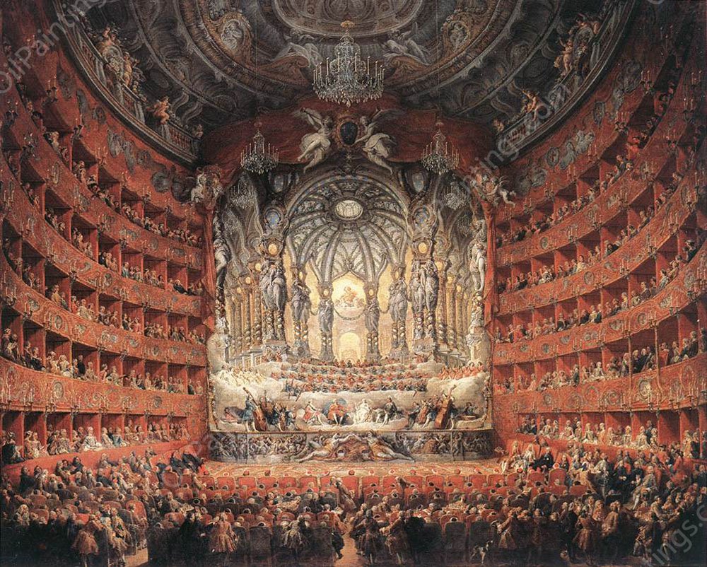 Musical Fete by Giovanni Paolo Pannini - Hand-Painted Oil Painting Reproduction