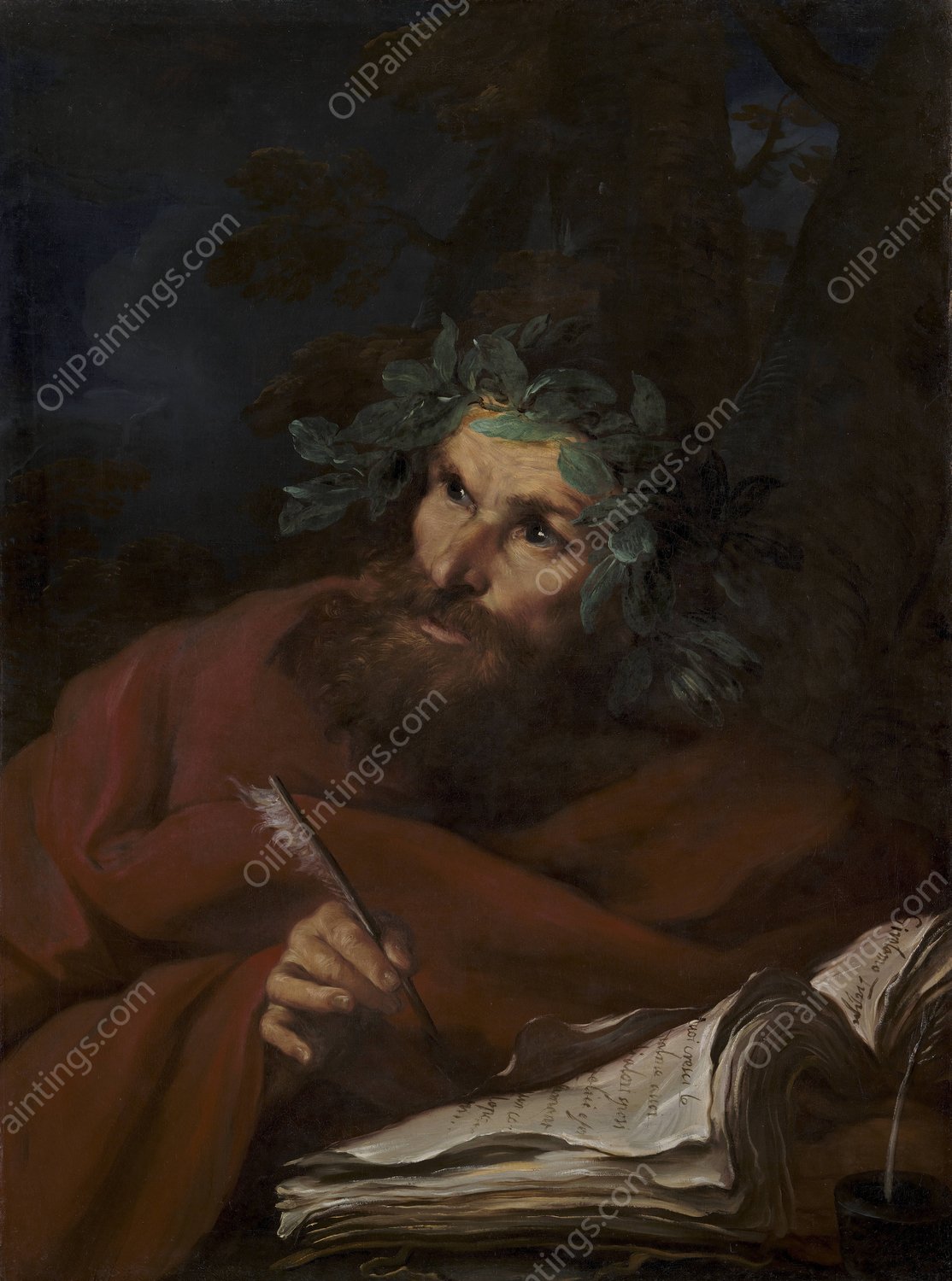 Virgil  by Girolamo Troppa - Hand-Painted Oil Painting Reproduction