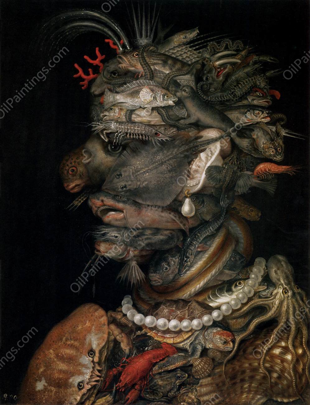 Water by Giuseppe Arcimboldo - Hand-Painted Oil Painting Reproduction