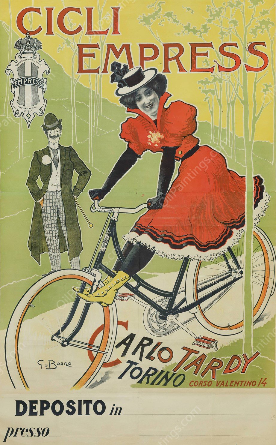 Cicli Empress  by Giuseppe Boano - Hand-Painted Oil Painting Reproduction