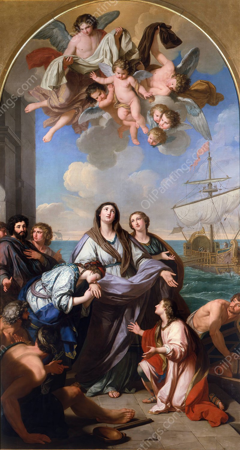 St. Paula of Rome Departs for the Holy Land  by Giuseppe Bottani - Hand-Painted Oil Painting Reproduction