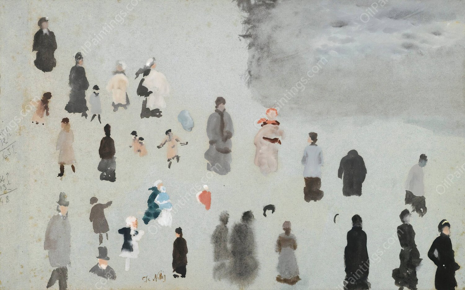 Sulle Strade Di Parigi  by Giuseppe De Nittis - Hand-Painted Oil Painting Reproduction