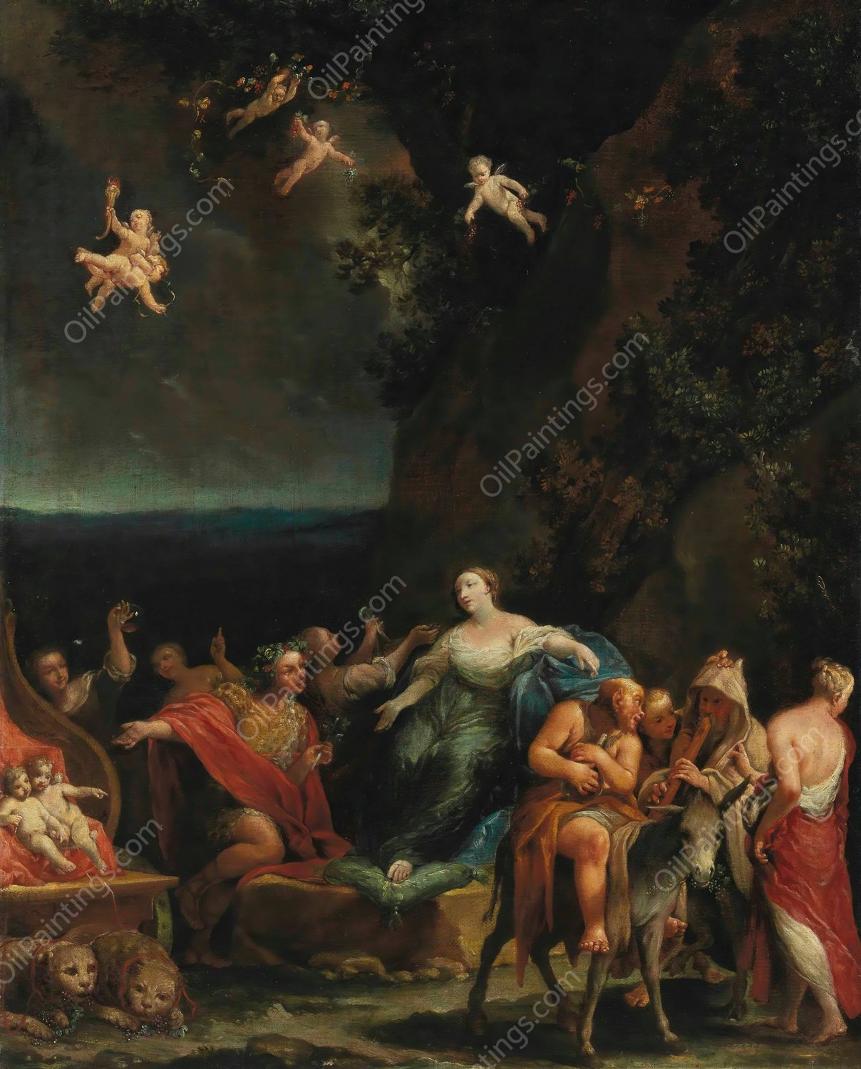 Bacchus and Ariadne by Giuseppe Maria Crespi - Hand-Painted Oil Painting Reproduction