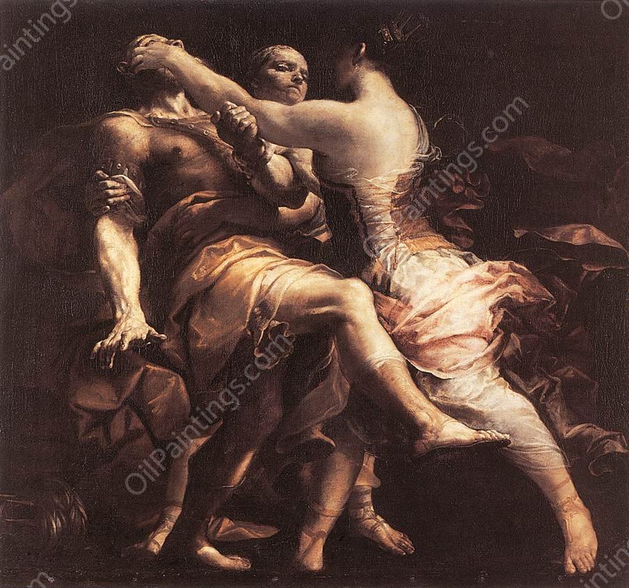 Hecuba Blinding Polymnestor by Giuseppe Maria Crespi - Hand-Painted Oil Painting Reproduction