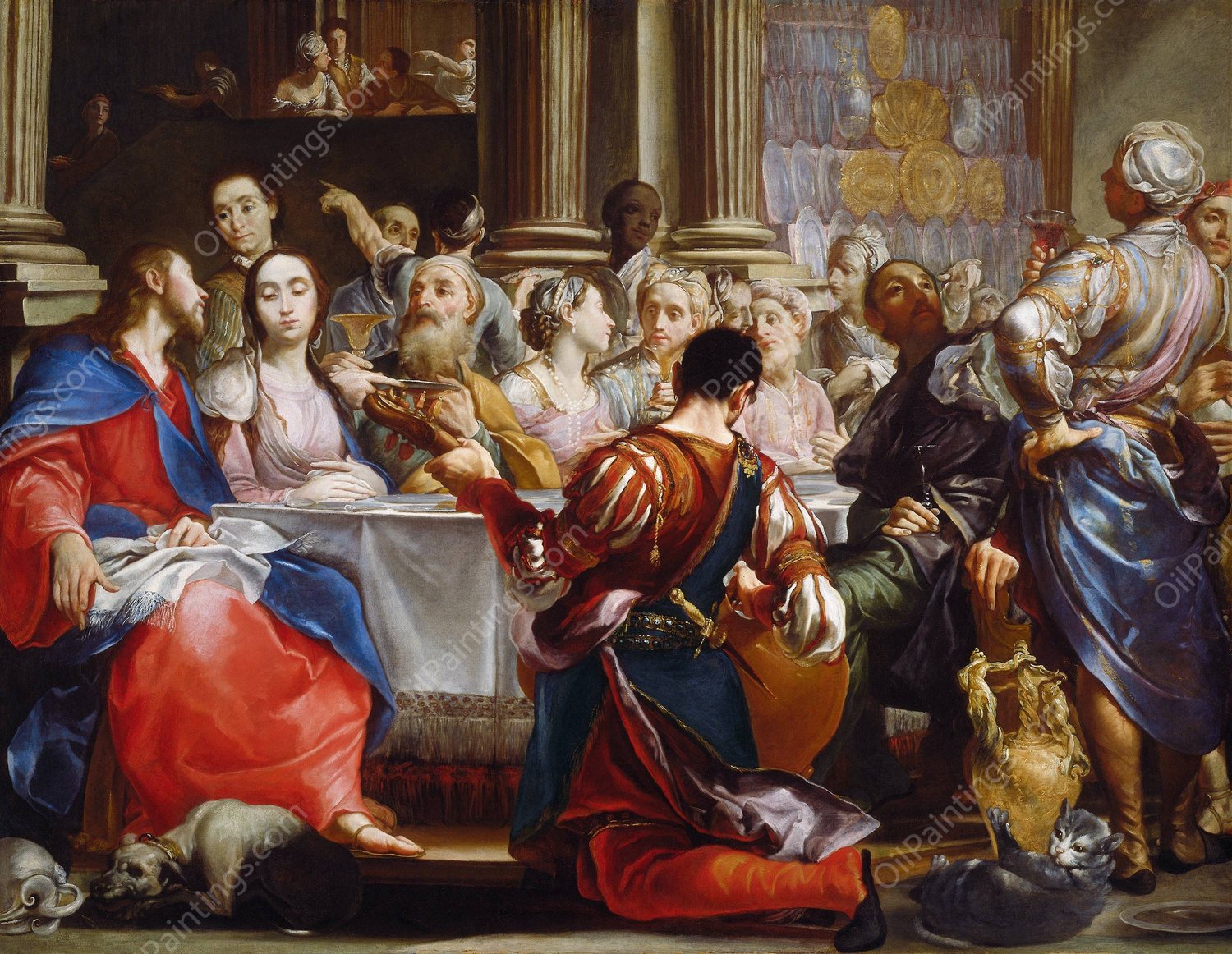 The Wedding at Cana  by Giuseppe Maria Crespi - Hand-Painted Oil Painting Reproduction