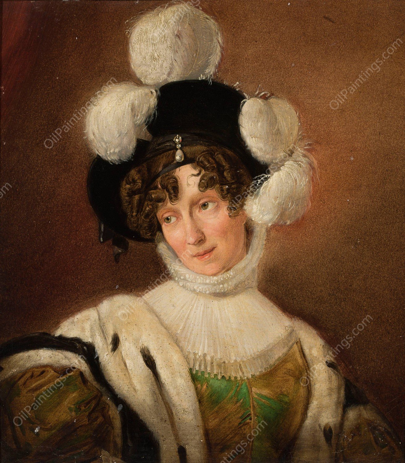 Portrait of Zofia Potocka nee Branicka  by Giuseppe Molteni - Hand-Painted Oil Painting Reproduction