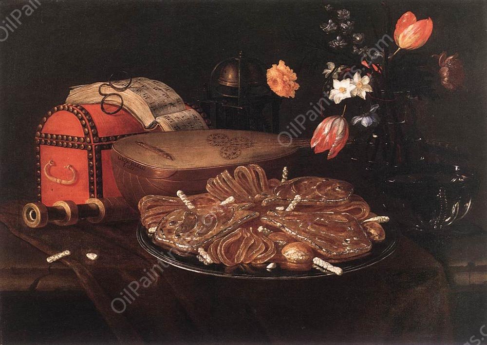 Still-Life with the Five Senses by Giuseppe Recco - Hand-Painted Oil Painting Reproduction