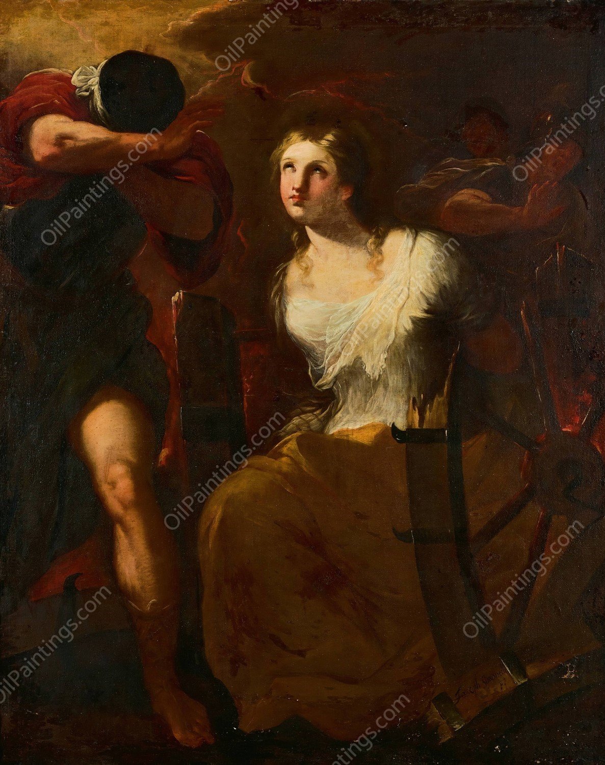 The Martyrdom Of Saint catherine Of Alexandria by Giuseppe Simonelli - Hand-Painted Oil Painting Reproduction