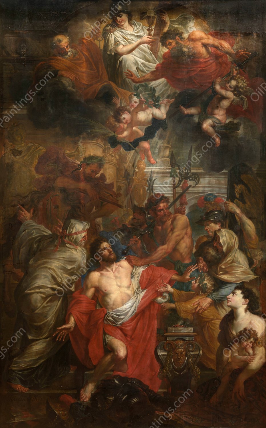 The Martyrdom of Saint George  by Godfried Maes - Hand-Painted Oil Painting Reproduction