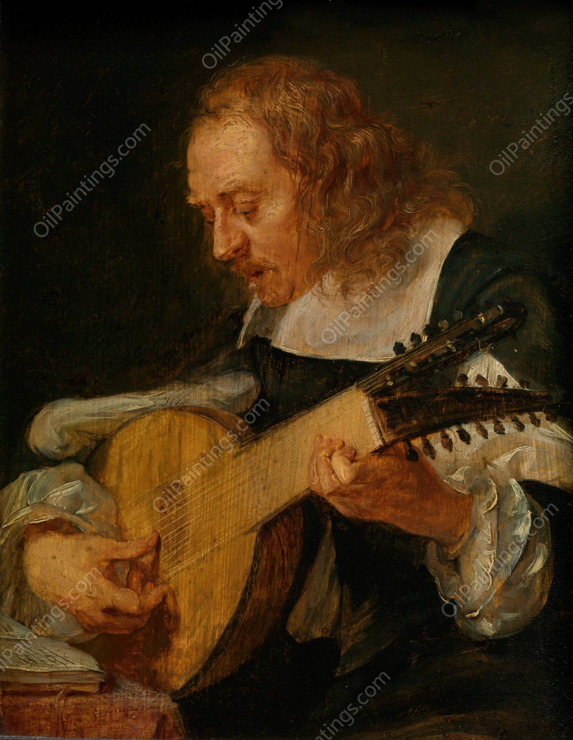 Hearing by Gonzales Coques - Hand-Painted Oil Painting Reproduction