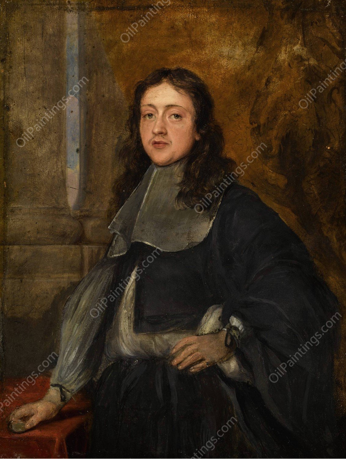 Portrait of a gentleman  by Gonzales Coques - Hand-Painted Oil Painting Reproduction