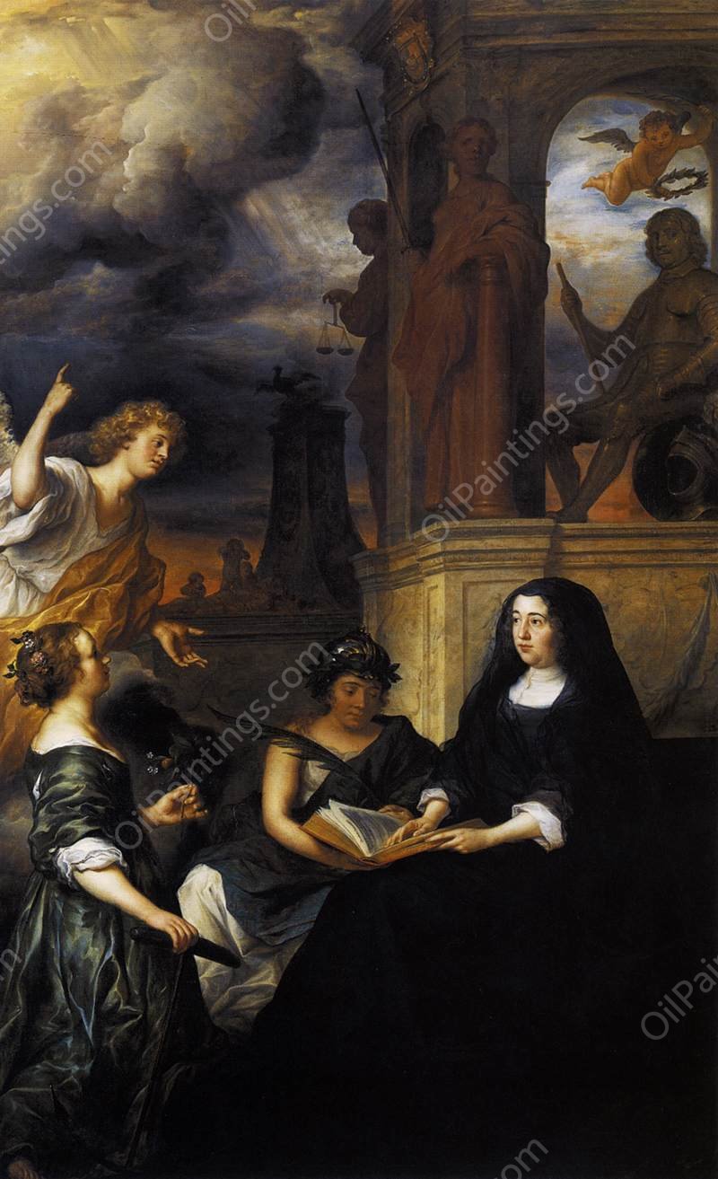 Hope Comes to Amalia van Solms at the Tomb of Frederik Hendrik by Govert Teunisz. Flinck - Hand-Painted Oil Painting Reproduction