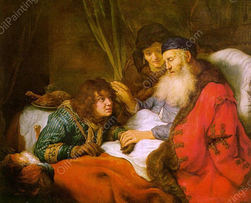 Isaac Blessing Jacob by Govert Teunisz. Flinck - Hand-Painted Oil Painting Reproduction