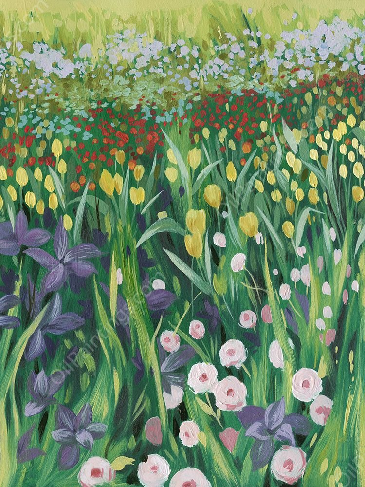 Among the Flowers II by Grace Popp - Hand-Painted Oil Painting Reproduction